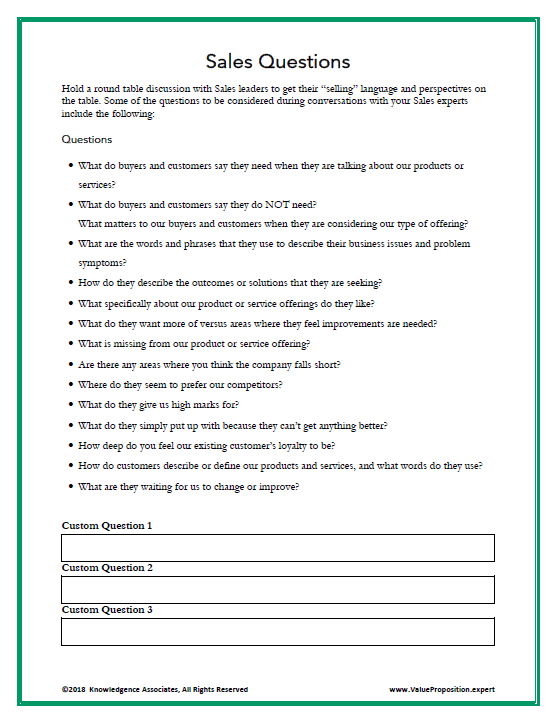 Sales Questions